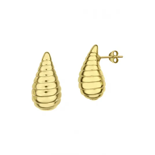 Ohmygod, Cercei in forma de croissant placati cu aur de 14K, Auriu
