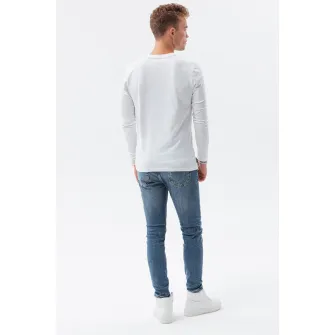 OMBRE, Bluza cu decolteu la baza gatului, Alb optic, XL