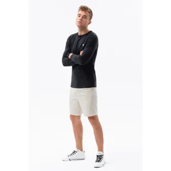 OMBRE, Bluza cu decolteu la baza gatului, Negru, XL