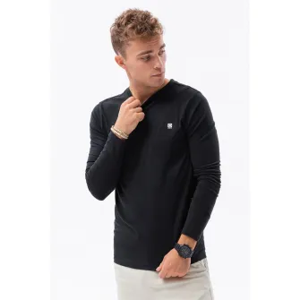 OMBRE, Bluza cu decolteu la baza gatului, Negru, XL