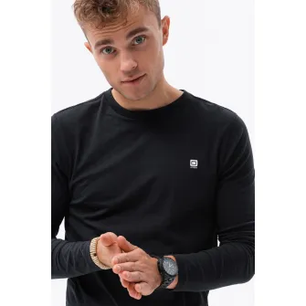 OMBRE, Bluza cu decolteu la baza gatului, Negru, XL