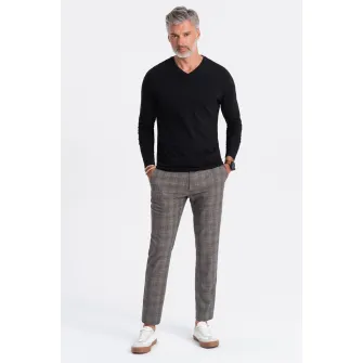 OMBRE, Bluza din bumbac cu decolteu in V, Negru, 2XL