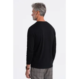OMBRE, Bluza din bumbac cu decolteu in V, Negru, XL
