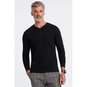 OMBRE, Bluza din bumbac cu decolteu in V, Negru, XL