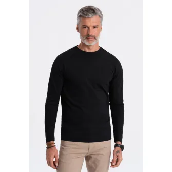 OMBRE, Bluza din bumbac cu decolteu la baza gatului, Negru, 2XL
