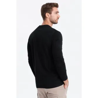 OMBRE, Bluza din bumbac cu fenta cu nasturi, Negru, S