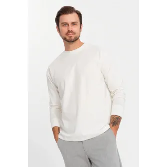 OMBRE, Bluza lejera cu decolteu la baza gatului, Alb murdar, 2XL
