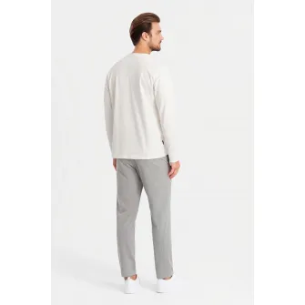 OMBRE, Bluza lejera cu decolteu la baza gatului, Alb murdar, 2XL