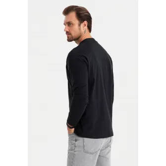OMBRE, Bluza lejera cu decolteu la baza gatului, Negru, S