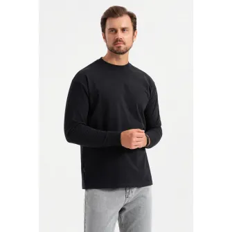 OMBRE, Bluza lejera cu decolteu la baza gatului, Negru, S
