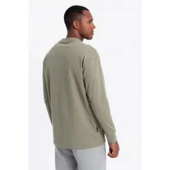 OMBRE, Bluza lejera cu decolteu la baza gatului, Verde spranghel, S