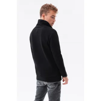 OMBRE, Bluza sport cu fermoar si guler inalt, Negru, S