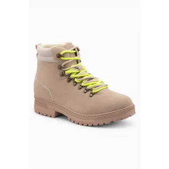 OMBRE, Bocanci de piele ecologica, Maro nisip, 41