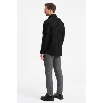 OMBRE, Camasa regular fit cu buzunar aplicat pe piept, Negru, S