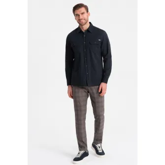 OMBRE, Camasa regular fit cu buzunare pe piept, Albastru ultramarin, S