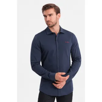 OMBRE, Camasa regular fit de bumbac, Bleumarin, S