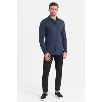 OMBRE, Camasa regular fit de bumbac, Bleumarin, S