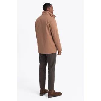 OMBRE, Geaca usoara cu buzunare multiple, Maro camel, XL