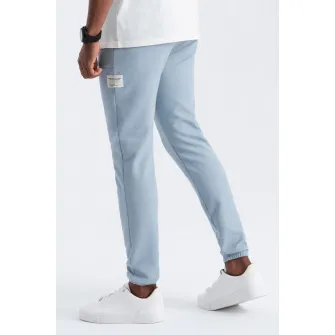 OMBRE, Pantaloni de trening cu talie ajustabila, Albastru pastel, 2XL