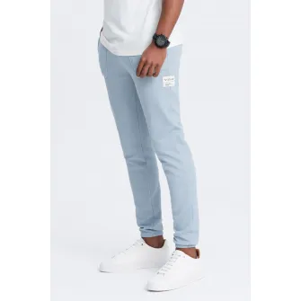 OMBRE, Pantaloni de trening cu talie ajustabila, Albastru pastel, 2XL