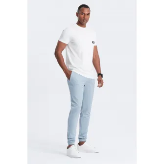 OMBRE, Pantaloni de trening cu talie ajustabila, Albastru pastel, 2XL