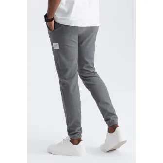 OMBRE, Pantaloni de trening cu talie ajustabila, Gri inchis, 2XL