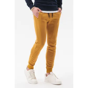 OMBRE, Pantaloni sport cu cusaturi accentuate, Galben mustar, 2XL