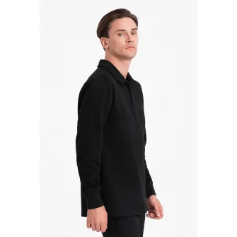 OMBRE, Set de bluza polo si pantaloni de trening, Negru, S