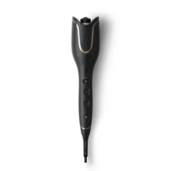 Ondulator automat Philips StyleCare Prestige BHB876/00, Invelis ceramic protector cu infuzie de cheratina, selector de temperatura: 210°C, 190°C, si 170°C, Sistem de ondulare inteligenta, Negru