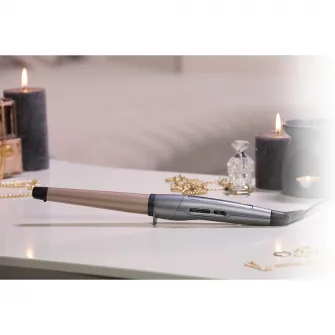 Ondulator Remington Keratin Protect CI83V6, invelis ceramic cu cheratina si ulei de migdale, 210°C, 19-28 mm, Gri/Aramiu