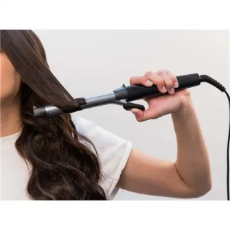 Ondulator Remington Pro Spiral Curl CI5519, Ceramica cu Titan si Turmalina, 19 mm, 140 - 210°C, Gri/Argintiu