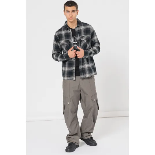 Only & Sons, Camasa in carouri cu buzunare pe piept Cedric, Gri deschis, Gri antracit, Gri inchis, S
