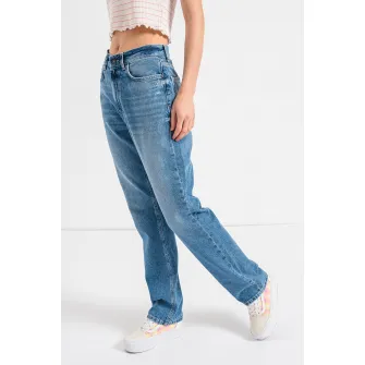 Only, Blugi drepti cu talie medie, Albastru melange, W26-L32