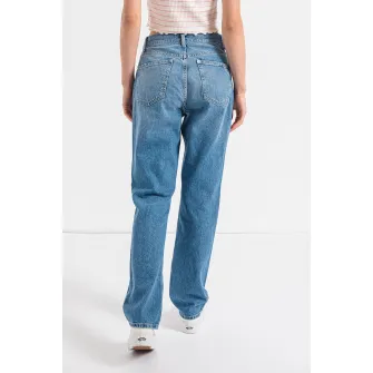 Only, Blugi drepti cu talie medie, Albastru melange, W26-L32