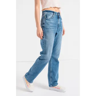 Only, Blugi drepti cu talie medie, Albastru melange, W26-L32