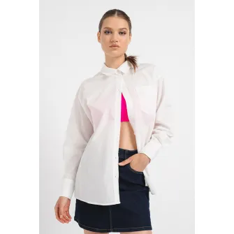 Only, Camasa cu detaliu petrecut, Alb, M