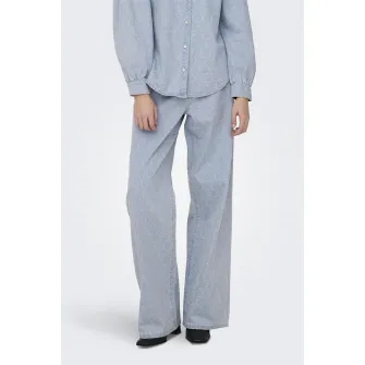 Only, Pantaloni ampli cu imprimeu grafic, Albastru deschis, W26-L32