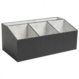 Organizator de birou Exacompta OfficeByMe, 4 compratimente, carton 3mm, Certificare FSC, Negru
