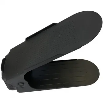 Organizator pantofi Kring Organizer, 3 niveluri de reglare pe inaltime, suport incaltaminte, 10 bucati, Negru