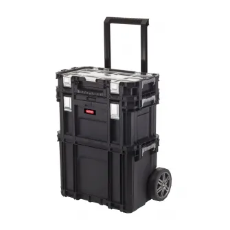 Organizator scule tip troller, Keter Connect Pro 238273, plastic, 88.4 l capacitate, negru/rosu