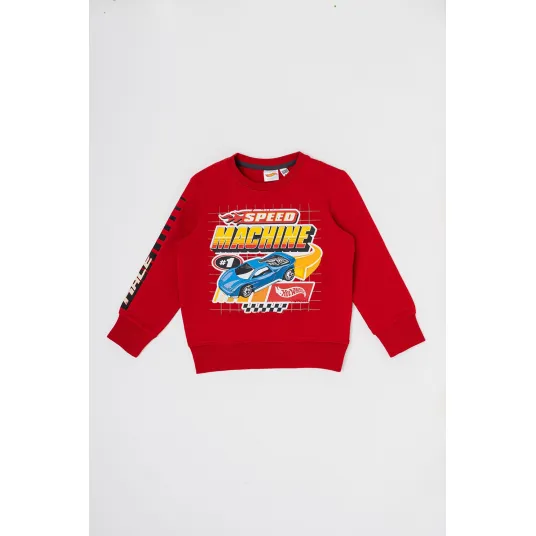 Original Marines, Bluza de trening din amestec de bumbac cu model grafic, Rosu, Galben, Albastru, 164 CM