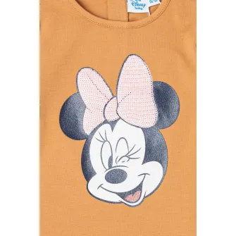 Original Marines, Bluza din amestec de bumbac cu Minnie Mouse, Negru, Roz pastel, Maro deschis, 74 CM