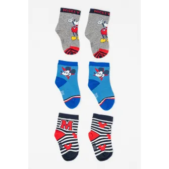 Original Marines, Set de sosete cu Mickey Mouse - 3 perechi, Multicolor, 15-18 EU