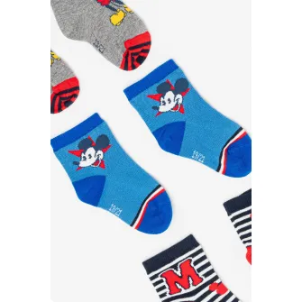 Original Marines, Set de sosete cu Mickey Mouse - 3 perechi, Multicolor, 19-21 EU