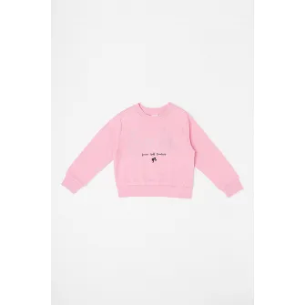 OVS, Bluza de trening cu aplicatii text, Roz, 116 CM