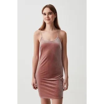 OVS, Rochie cambrata de catifea, Roz prafuit, L
