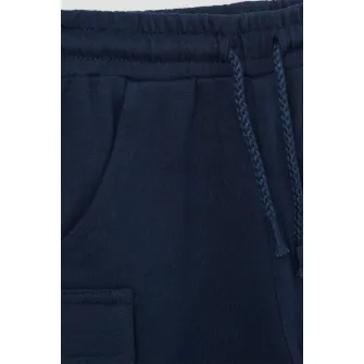 OVS, Set de pantaloni scurti si tricou cu broderie Mickey Mouse, Kaki, Bleumarin, 74 CM