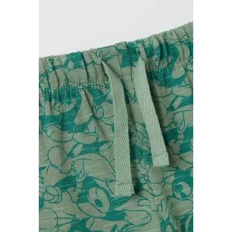 OVS, Set de tricou si pantaloni scurti, Verde, Alb murdar, 68 CM