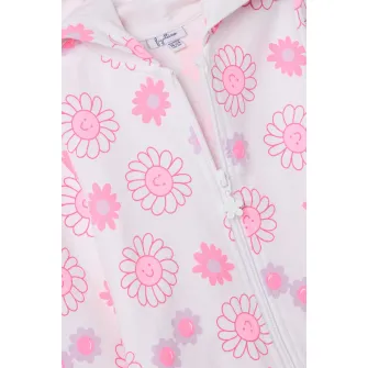 OVS, Trening din amestec de bumbac cu model floral, Roz, 74 CM