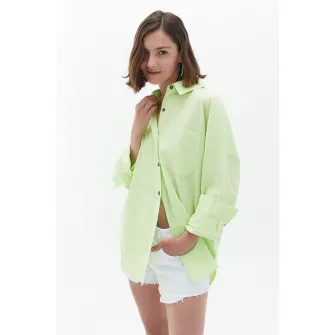 OXXO, Camasa cu maneci cazute, Verde pal, XS